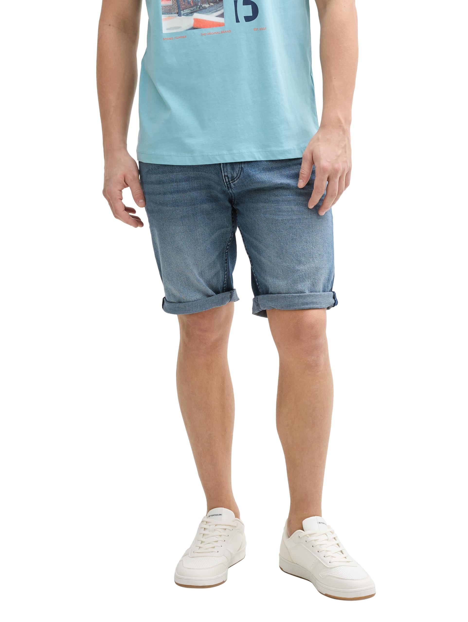 TTPIERS SLIM Jeans Shorts mit Stretch XXL Slim Fit - Mid Stone Blue Grey Denim