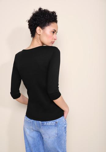 Basic T-Shirt mit 3/4 Arm 38 - Black