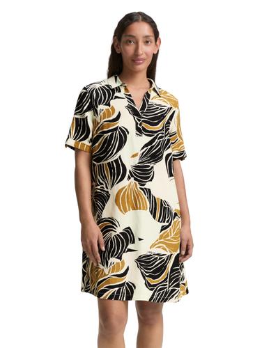 Kleid mit Leinenanteil 36 Regular Fit - Neutral Cut Leaves Design