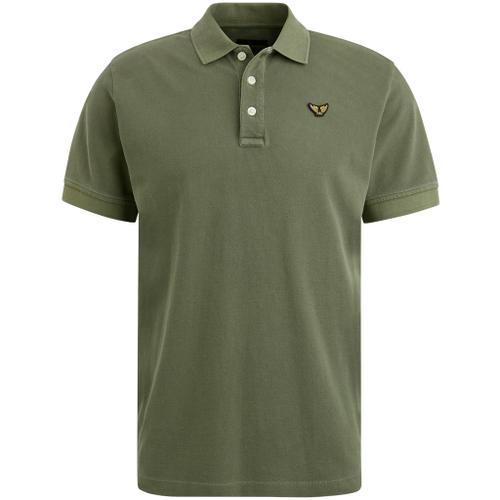 pique garment dye Grün M