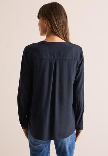 Bluse in Unifarbe S - Universal Blue