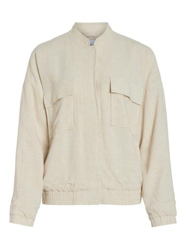 VIAIKO LINEN BOMBER JACKET #3 42 - Super Light Natural Melan