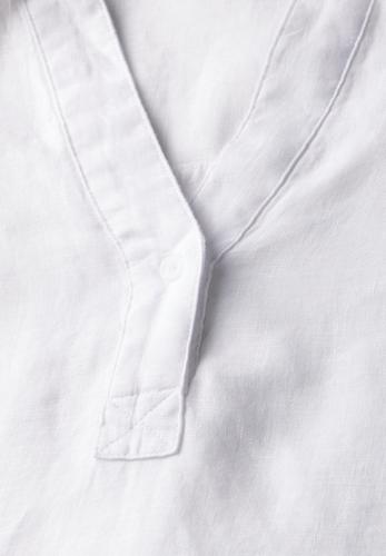 Leinen-Longbluse M - White