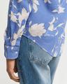 Regular Fit Leinen Bluse mit Blumen-Print 36 - Perfect Blue