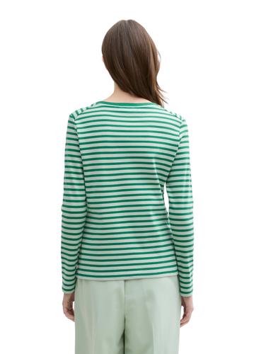 Langarmshirt mit Streifenmuster XL Regular Fit - Tonal Green Stripe