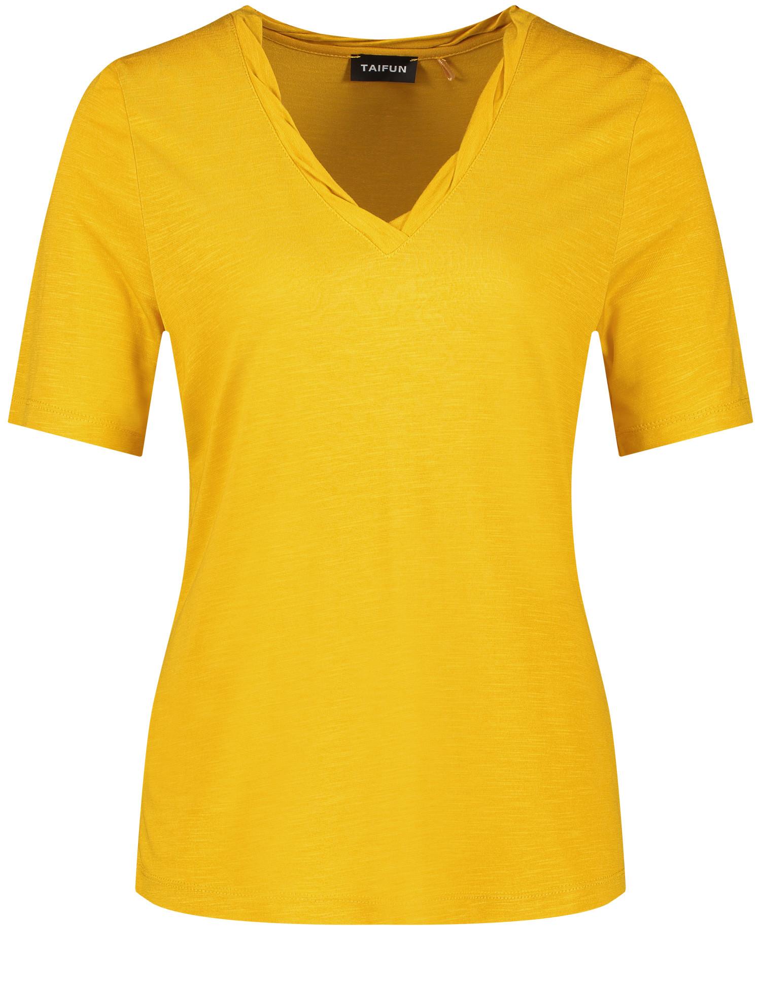 T-Shirt mit V-Ausschnitt 44 Figurbetont - Golden Cumin
