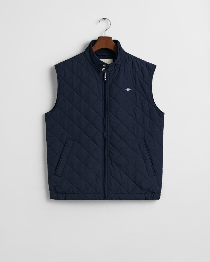Gesteppte Windcheater Weste Blau L