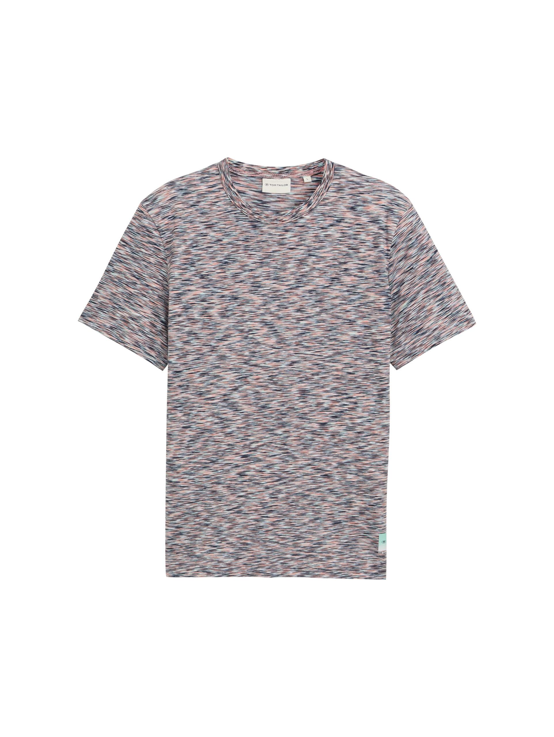 T-Shirt in Melange-Optik XXL Regular Fit - White Multicolor Spacedye