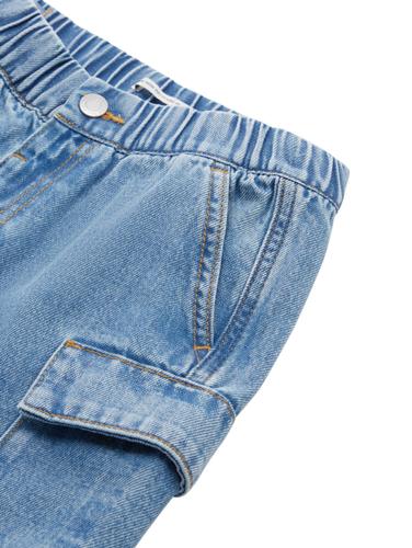Cargo Jeansshorts mit recycelter Baumwolle 110 Regular Fit - Light Stone Blue Denim