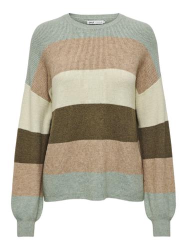 ONLATIA LIFE L/S STRIPE PULLOV KNT NOOS L Normal geschnitten - Hedge Green