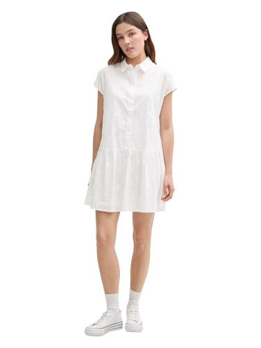 Mini-Blusenkleid mit Stickereien M Regular Fit - White