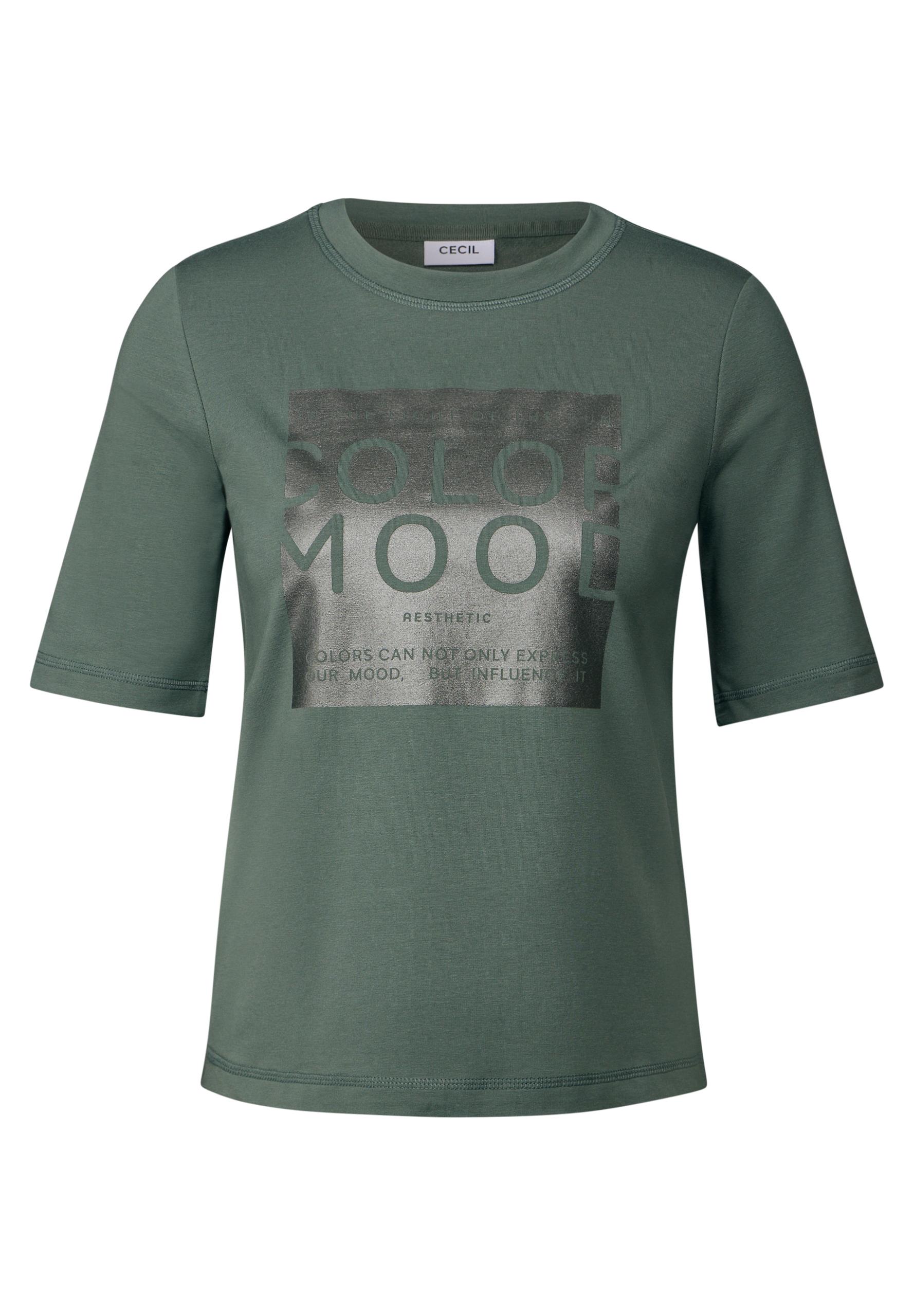 Softes Shirt mit Folienprint L - Dark Balmy Khaki