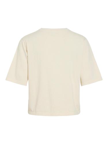 VIMALU O-NECK 2/4 KNIT TOP-NOOS L Locker geschnitten - Sandshell