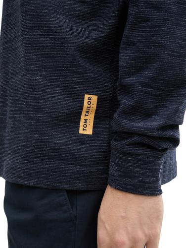 Snood Langarmshirt mit Brusttasche XXL Regular Fit - Sky Captain Blue Stripy Inject