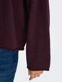 JDYRUE LIFE L/S BOAT NECK PULL KNT NOOS L Knit Fit - Maroon Banner