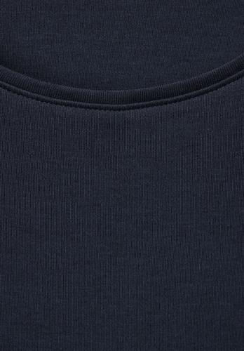 Cecil T-Shirt in Unifarbe - Dunkelblau / XL