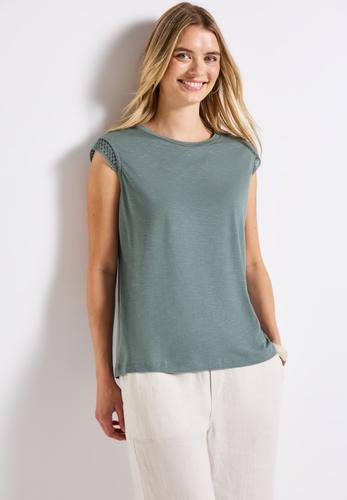 Shirt mit Häkeldetails 38 - Arona Blue