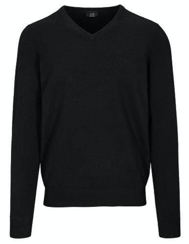 V-Pullover Basic, uni Schwarz S