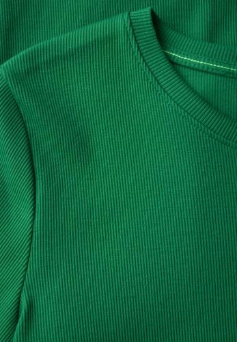 Basic Rippstruktur T-Shirt L - Garden Green