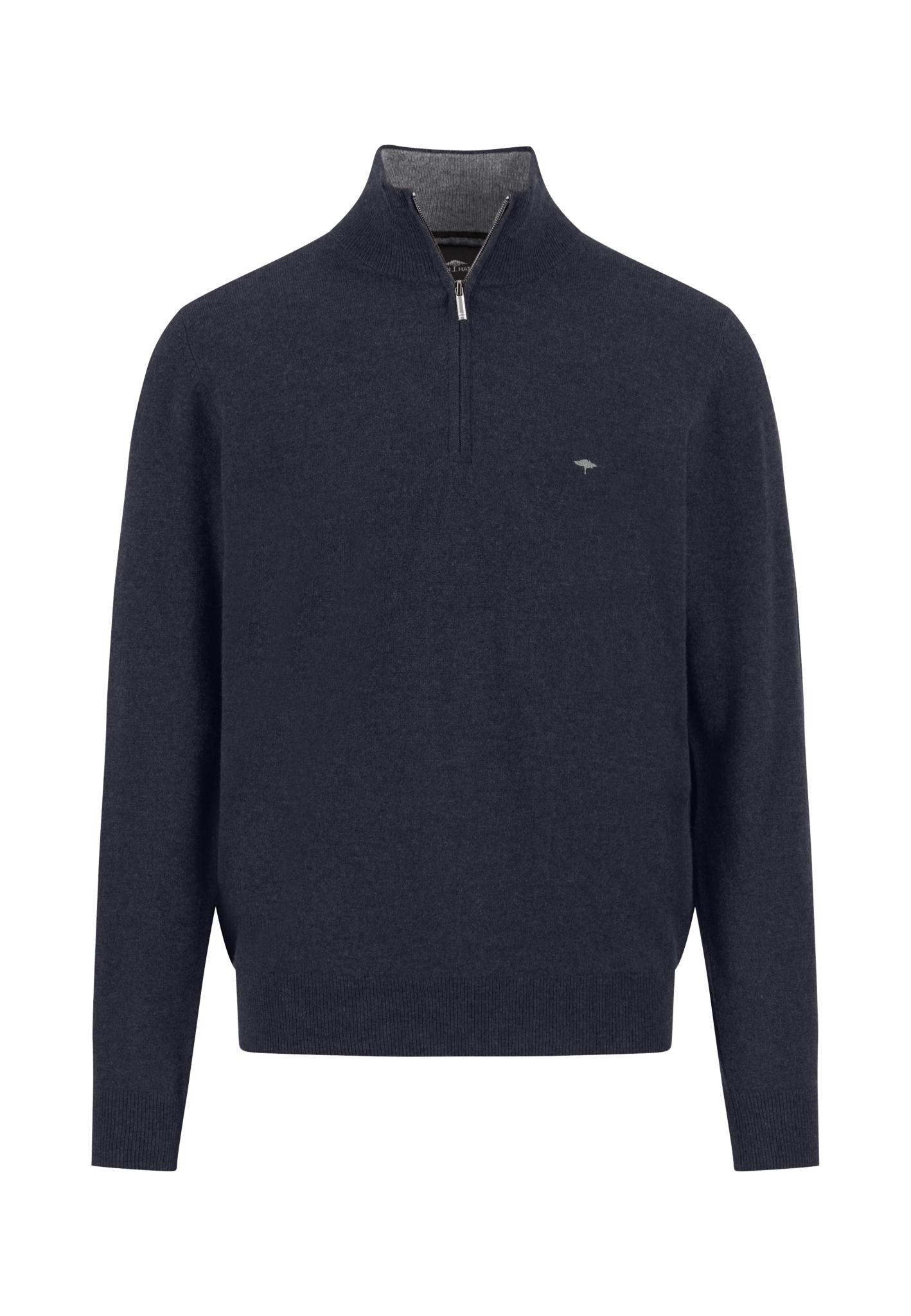 Troyer-Zip, Merino Cashmere 3XL Casual Fit - Navy