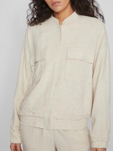 VIAIKO LINEN BOMBER JACKET #3 42 - Super Light Natural Melan