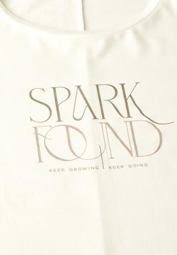 T-Shirt mit Wording Weiß 38