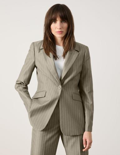Eleganter Blazer mit Nadelstreifen 36 Tailliert - New Sage Gemustert