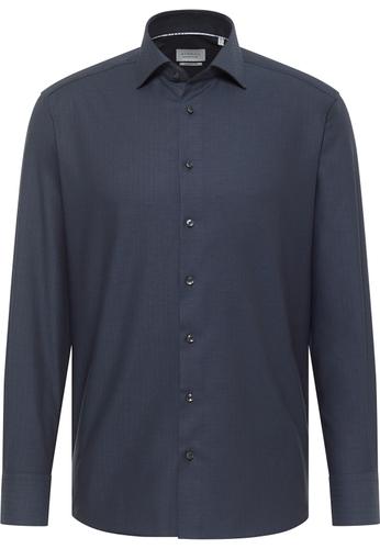 Hemd Fischgrat Langarm 40/Langarm - 65cm MODERN FIT - Anthrazit