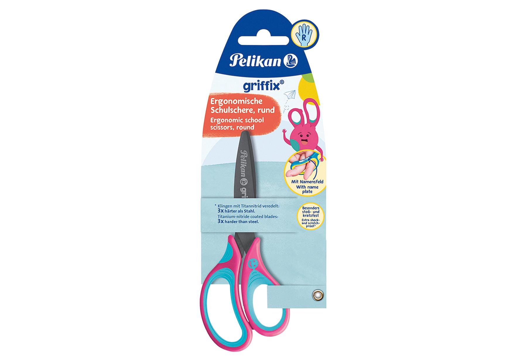 Schulschere Griffix rd RH pink