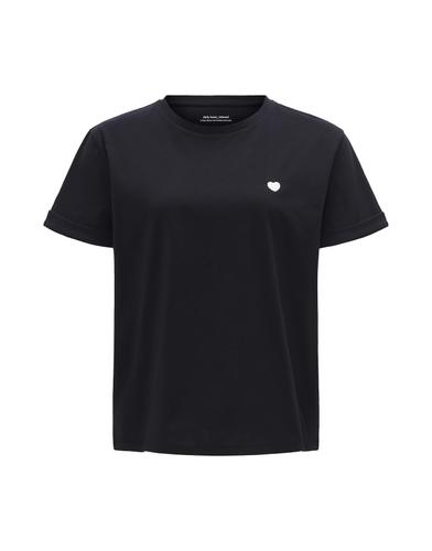 OPUS T-Shirt »Serz« mit kleiner Herz-Stickerei - Schwarz / 42