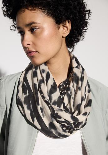 Gemusterter Loop Schal One size - Black