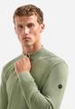 Pullover Half Zip Plated Structure Knit M Regular Fit - Light Moss