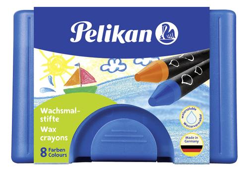Wachsmalst.8erBox blau vermalb
