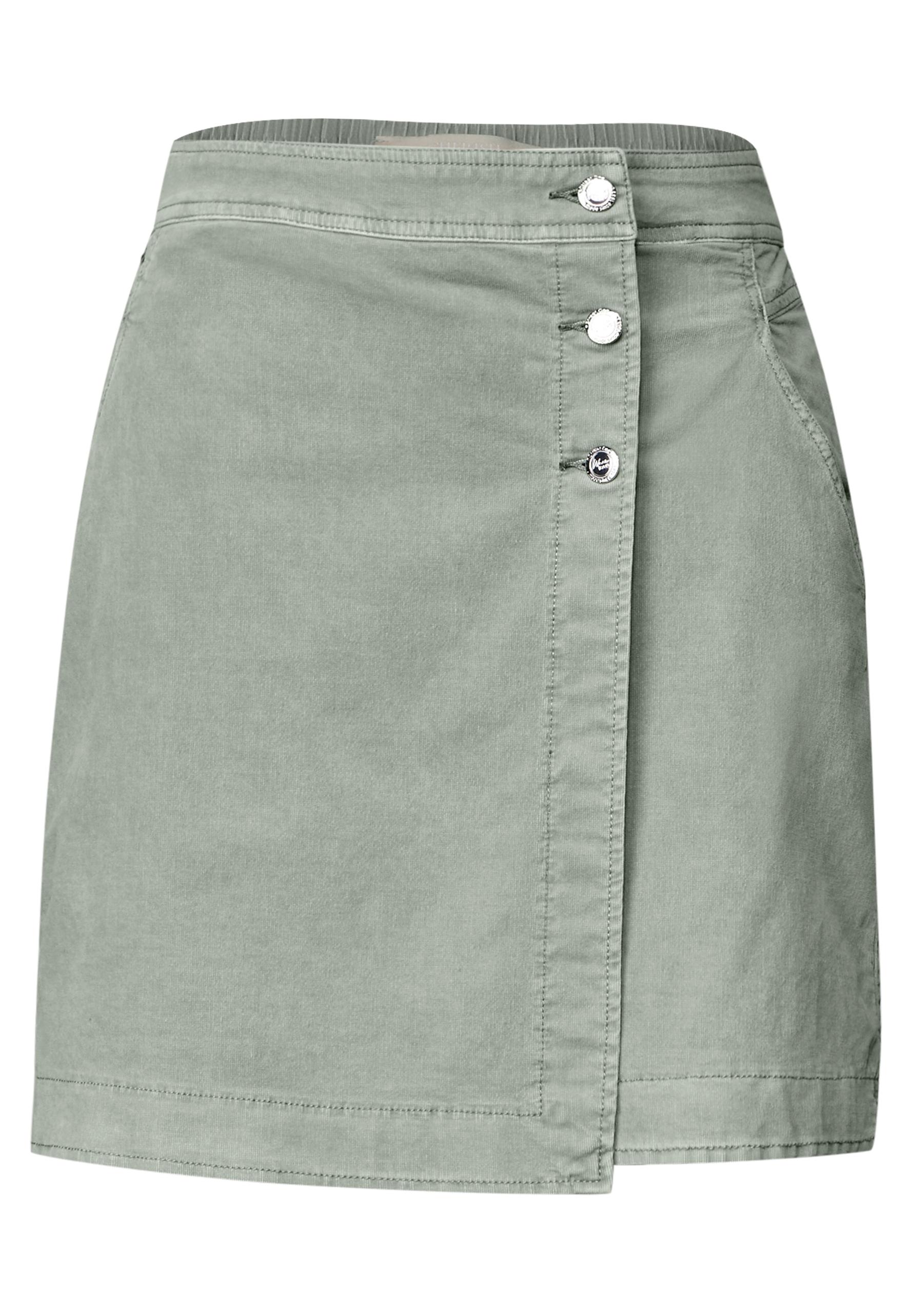 Cordrock im Wickel-Look 36 - Dusty Milky Green