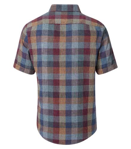 Leinenhemd M Casual Fit Short - Blau