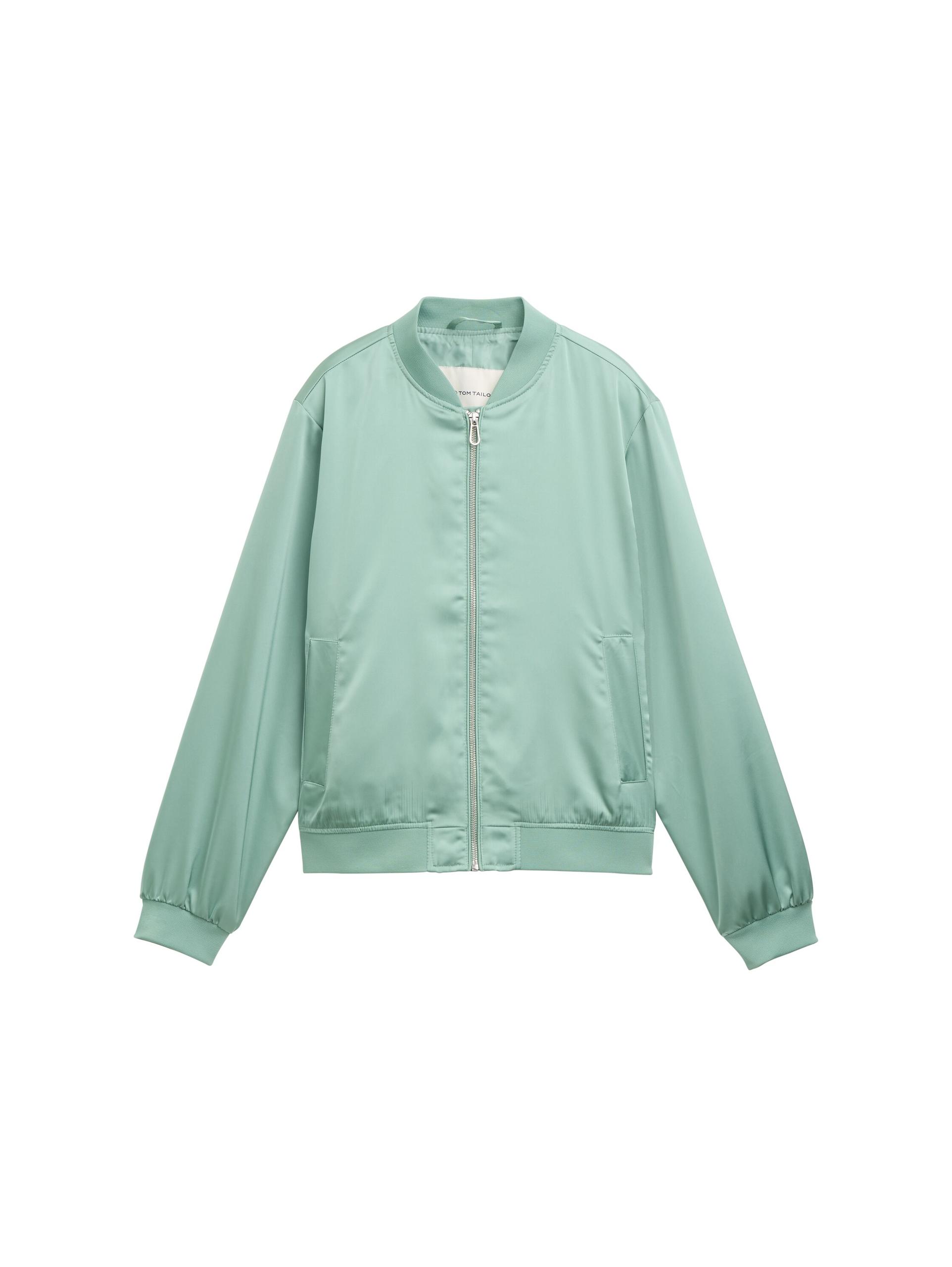 Bomberjacke mit Satin L Regular Fit - Dust Green