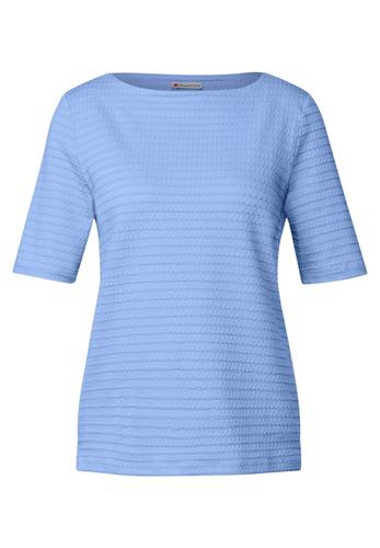 T-Shirt mit Struktur Blau 40
