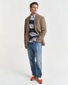 Gestreiftes Heavy Rugger mit Chambray-Kragen XXL - Grey Melange