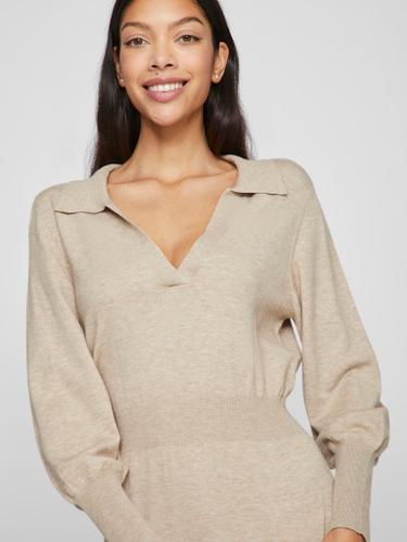 VICOMFY L/S COLLAR RIB KNIT DRESS - NOOS Braun L