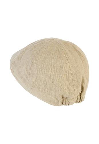 Flat Cap mit Gummizug Beige L