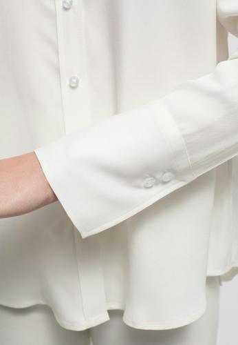 Viscose Shirt Bluse Viskose Langarm Weiß 34/Langarm