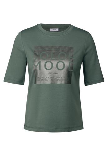 Softes Shirt mit Folienprint L - Dark Balmy Khaki