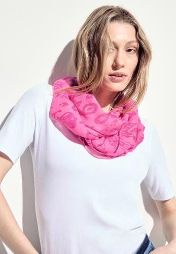 Loop Schal mit Print A - Bloomy Pink