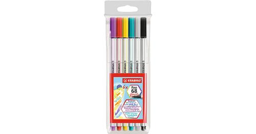 STABILO Filzstifte Pen 68 brush, 6 Farben
