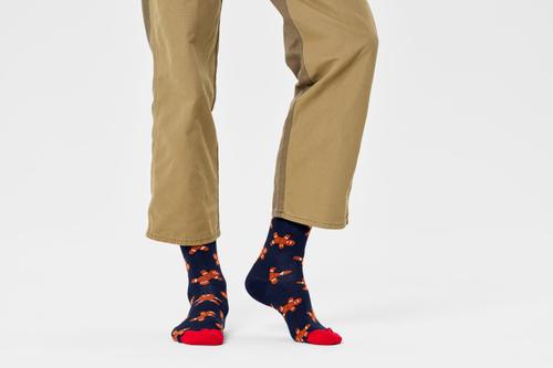 Happy Socks Socken »Gingerbread«, mit weihnachtlichen Lebkuchenmännern - Dunkelblau / 36-40