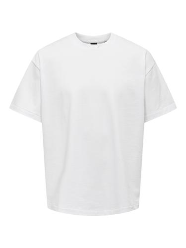 ONSMILLENIUM OVZ SS TEE NOOS L Locker geschnitten - Bright White