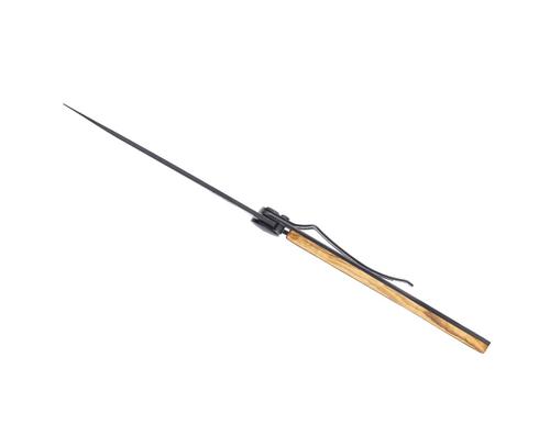 Deejo Messer 37G, Schwarz, Olivenholz - Wikinger Vegvisir