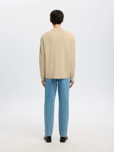 SLHTELLER FN RELAXED CREW NECK NOOS XL Locker geschnitten - Oatmeal