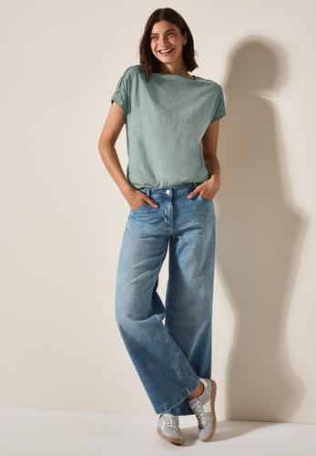 T-Shirt mit Knopfdetail L - Dark Balmy Khaki