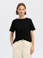 SLFASSIA SS INSERT TEE M Normal geschnitten - Black